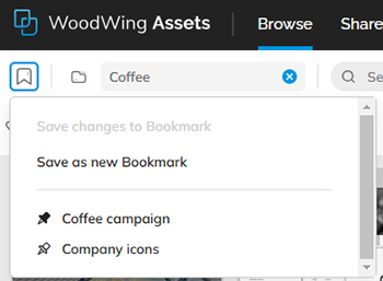 The Bookmarks menu