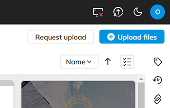 The Upload files button