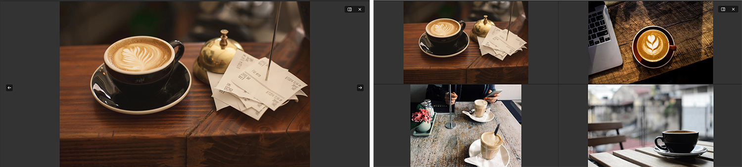 Viewing a single file in fullscreen mode, and comparing multiple files