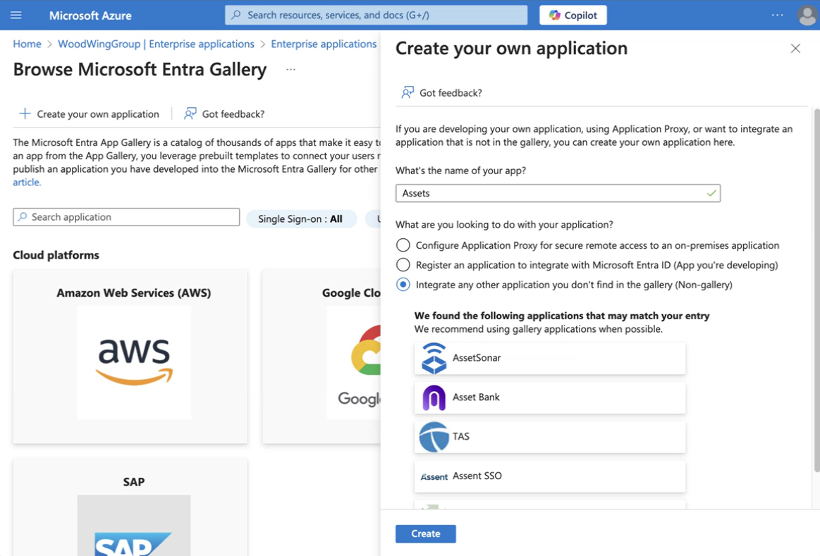 Adding an application