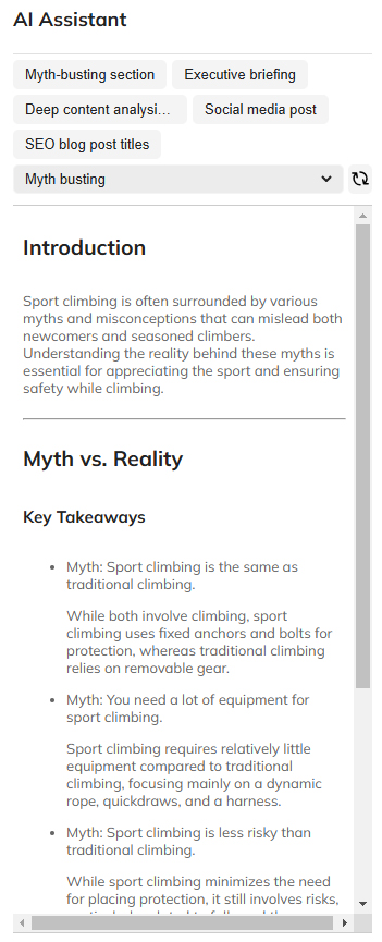 An example of the Myth busting option
