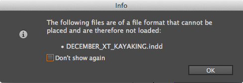 Unsupported files message