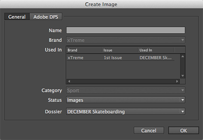 The Create Image dialog box for a Planned image