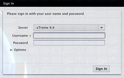 The Sign In screen