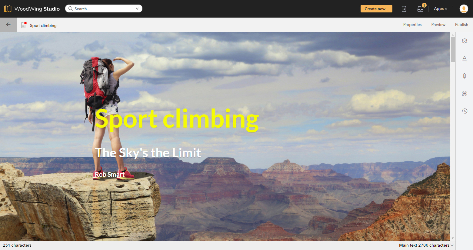 A filled Hero component