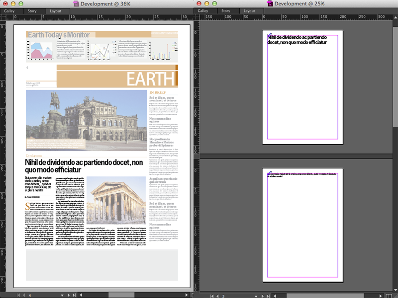 Example of opening an article with and without design information