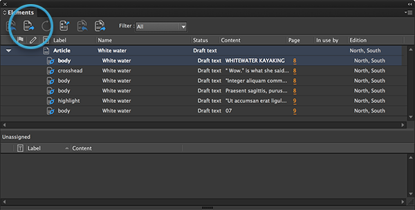 The Check Out Article button in the Elements panel