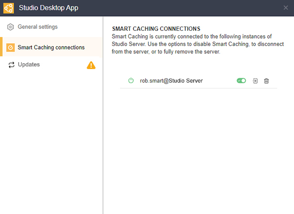 The Smart Caching settings