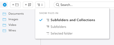 The options in the action menu.