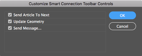 The Customize Smart Connection Toolbar options