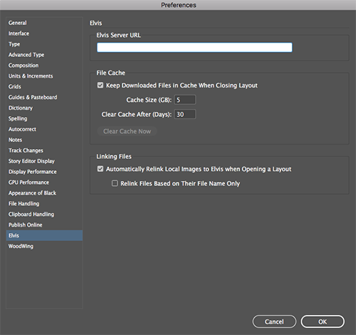 The Elvis preferences in InDesign