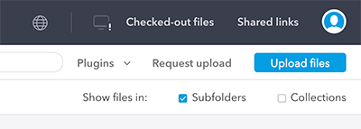 The Subfolders and Collections check boxes.