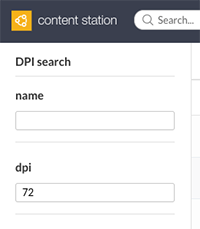 Example of filter fields