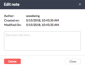 The Inline Note window.