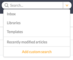 A Custom Search added to the list