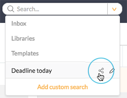The Share icon in the Search box list