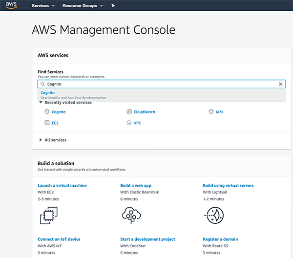 The AWS Management Console