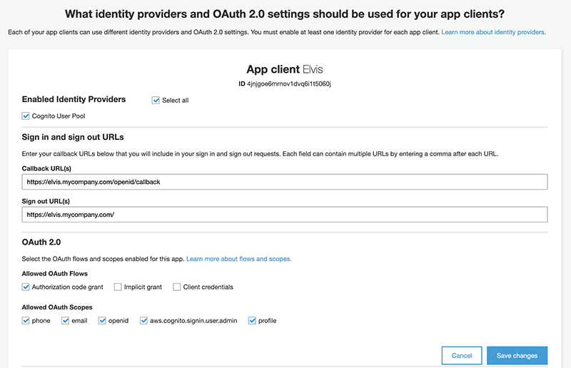 Setting the identity provider