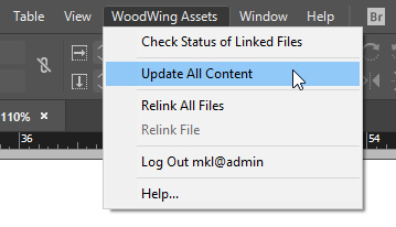 Updating all content via the Assets menu