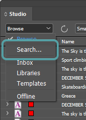 The Search command in the Search menu