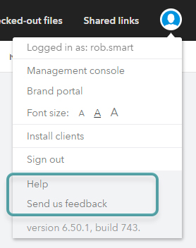 The Feedback and Help commands in the Avatar menu.