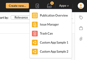 Custom apps in the Application menu