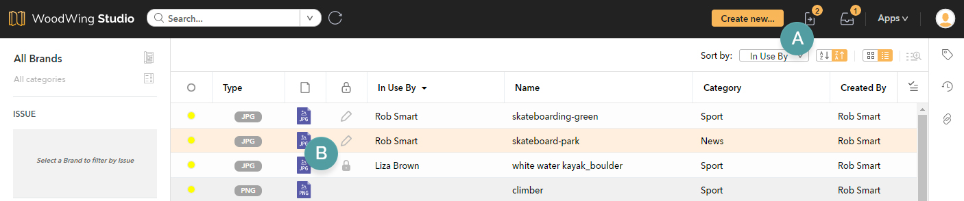 Checked-out file indicators