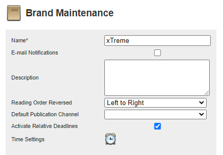 The Time Settings option