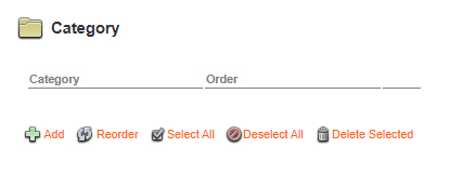 The Category options on the Brand Maintenance page