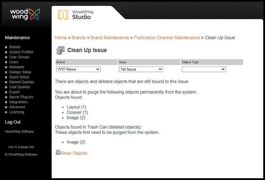The Clean Up Issue page