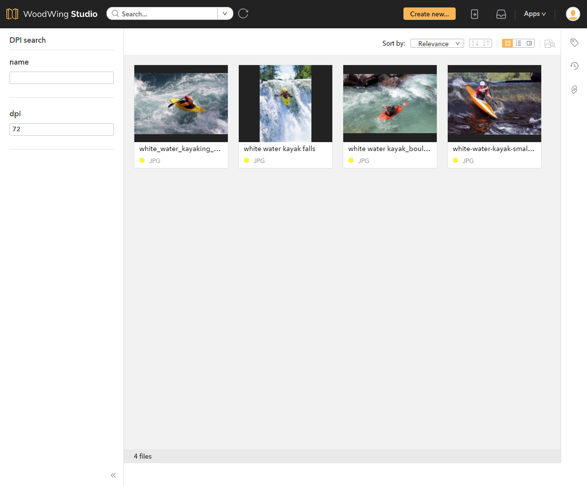 The DPI Search query in Studio