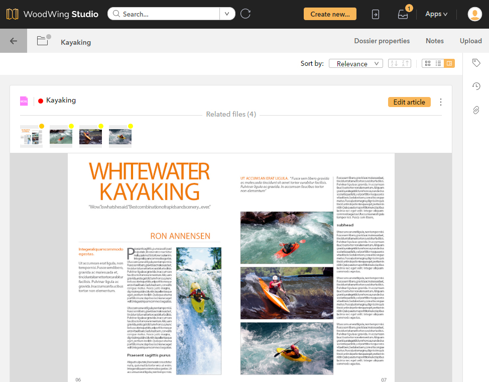 Showing an article as a story