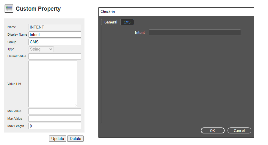 Setting a custom property to appear in a dialog box