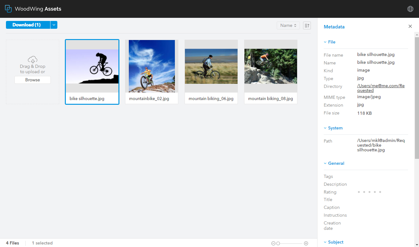 The main Shared Links page