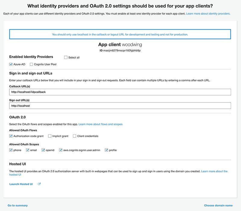 The app client settings.