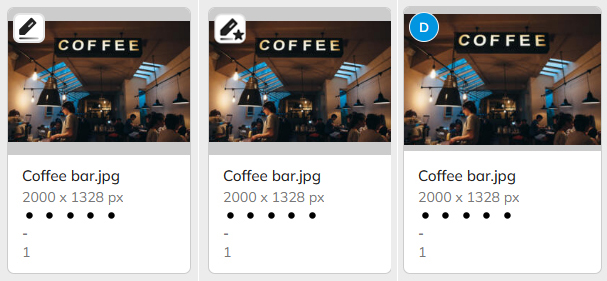 To indicate when a file is checked out, an icon appears on its thumbnail
