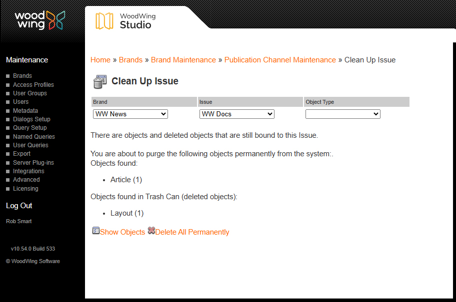 The Clean Up Issue page