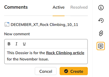 Emphasizing text in a comment by making it bold, italic, or underlined