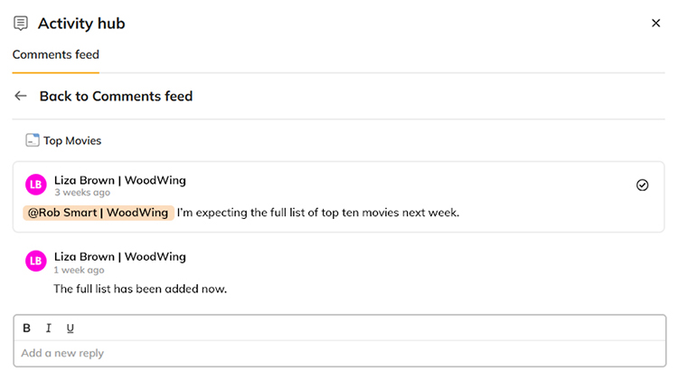 Viewing the thread of a comment