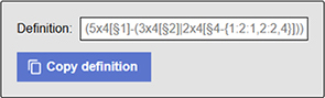 The Definition field and Copy button