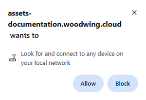 Message by Google Chrome looking for and connecting to any device