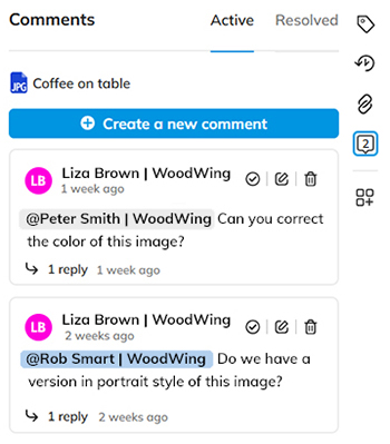 Users tagged in comments.
