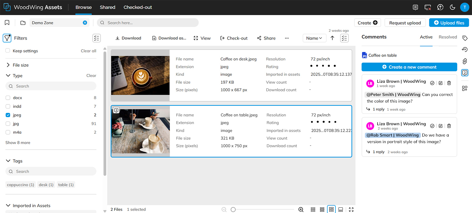 Comments added to a file in Assets