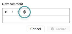 The link icon for adding a hyperlink to a comment