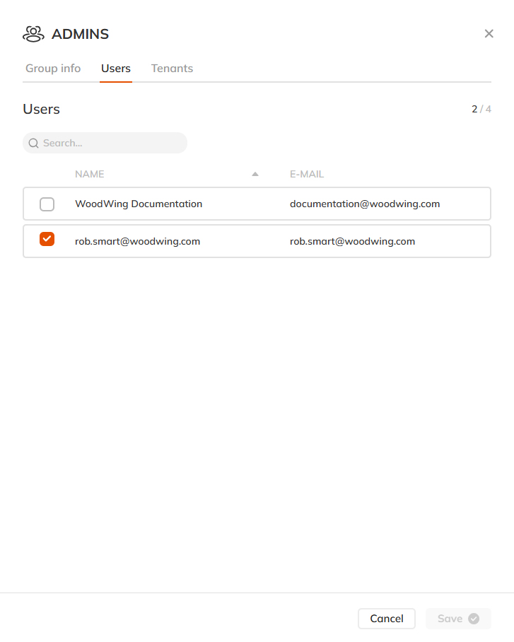 Editing users in a group