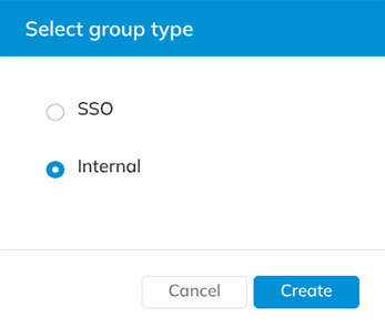 The Select group type dialog