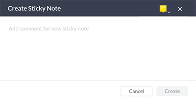 The Create Sticky Note window