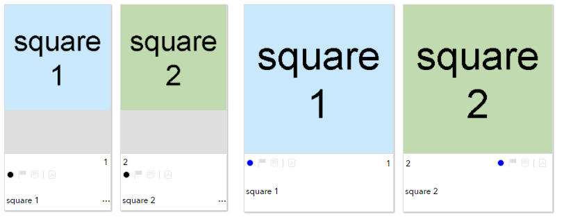 Comparison of square pages display