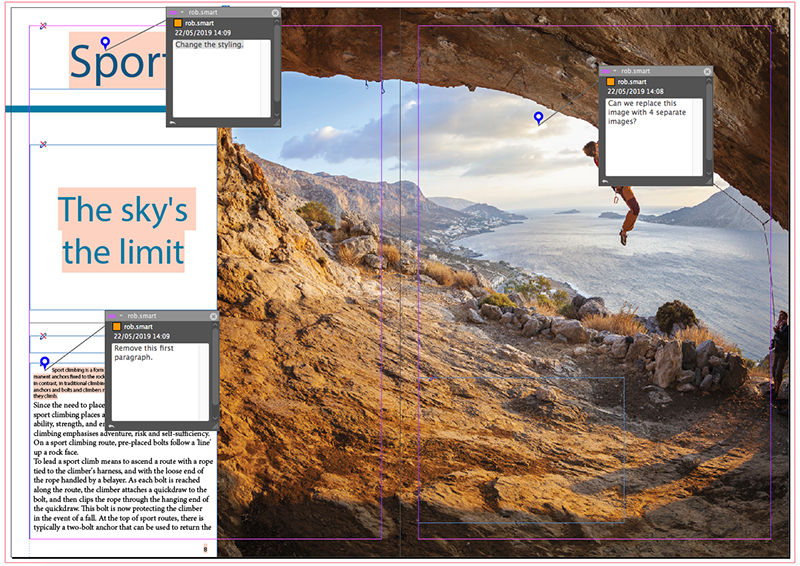 Sticky Notes on a layout in InDesign