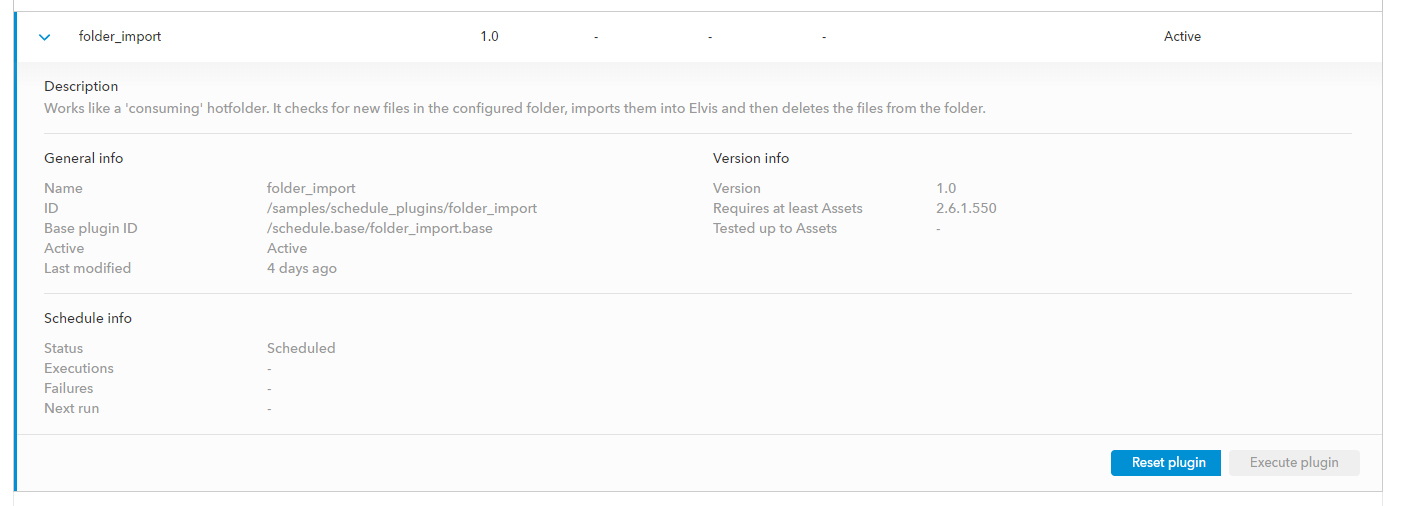 The Reset Plugin button in the Management Console